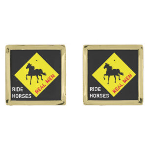 Real Men Ride Horses & Party / Rodeo  Cufflinks