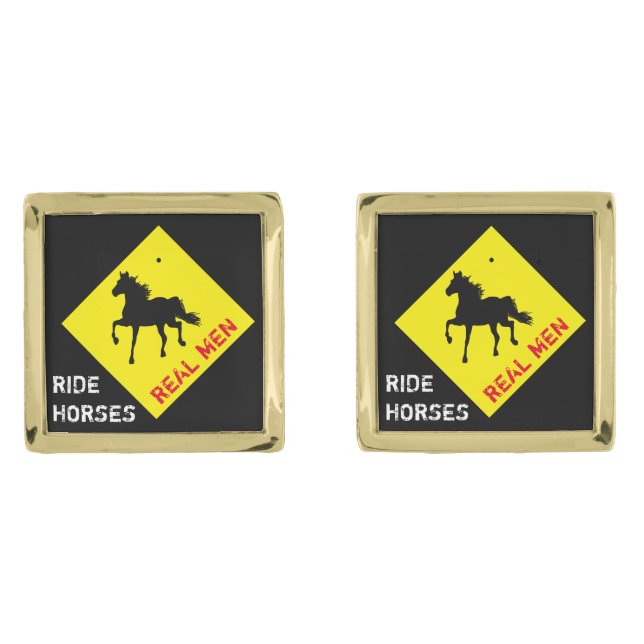 Real Men Ride Horses & Party / Rodeo  Cufflinks (Front)