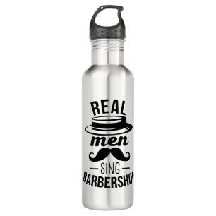 Real Men Sing Barbershop Stainless Steel Water Bottle