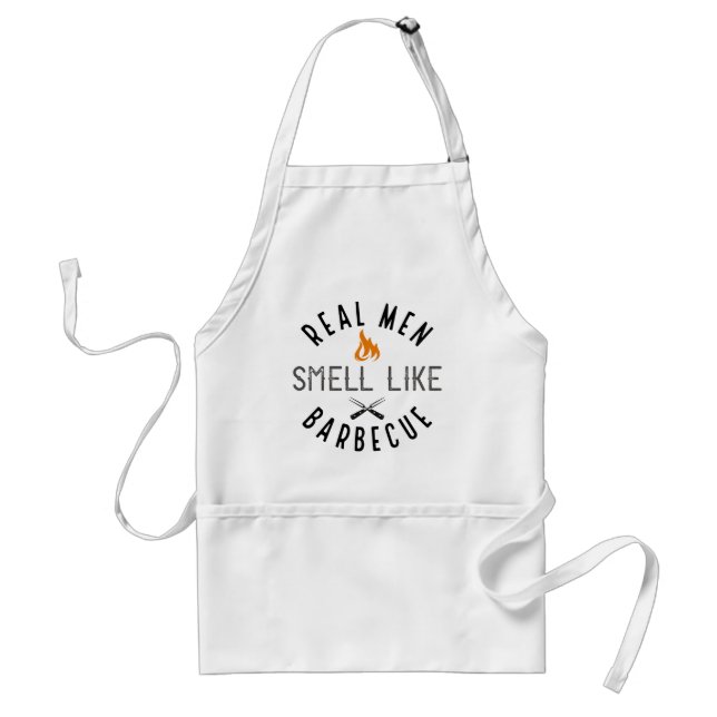 Real Men Smell Like Barbecue Adult Apron (Front)
