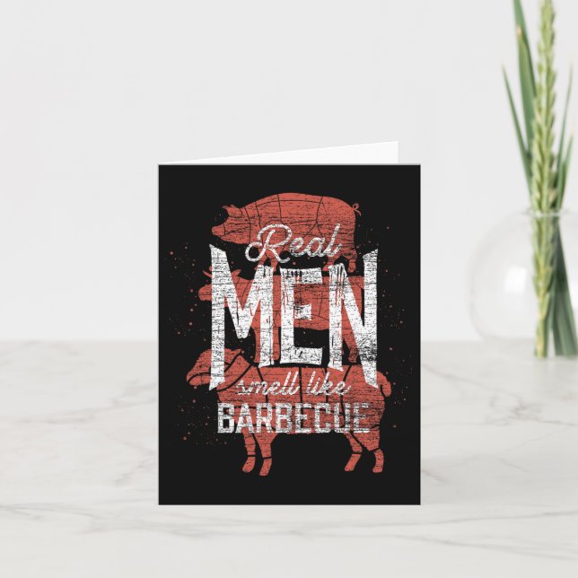 Real Men Smell Like Byrbecue Smoked Meat Men Gift  Card (Front)