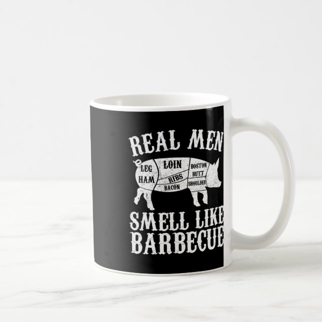 Real Men Smell Like Byrbeque Bbq Byrbecue Grilling Coffee Mug (Right)