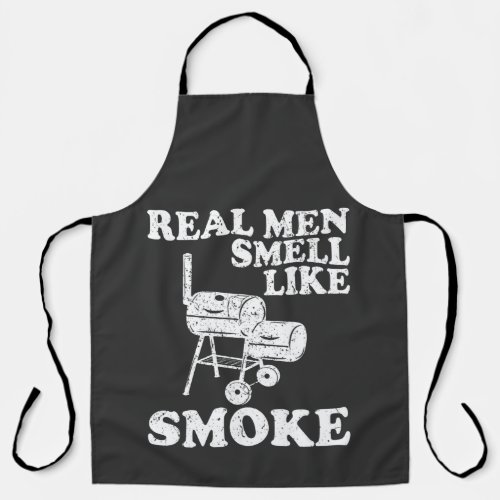 Real Men Smell Like Smoke BBQ Grill T_Shirt Apron