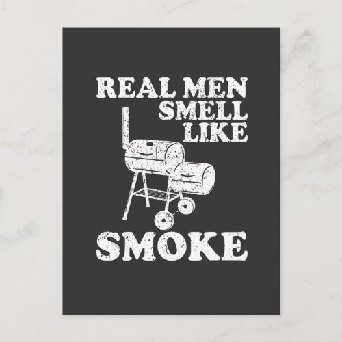 Real Men Smell Like Smoke BBQ Grill T_Shirt Postcard