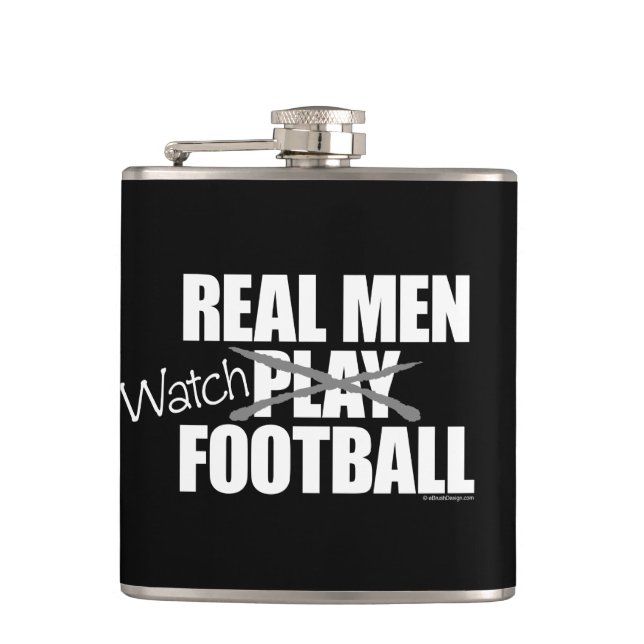 Real Men Watch Hip Flask (Front)