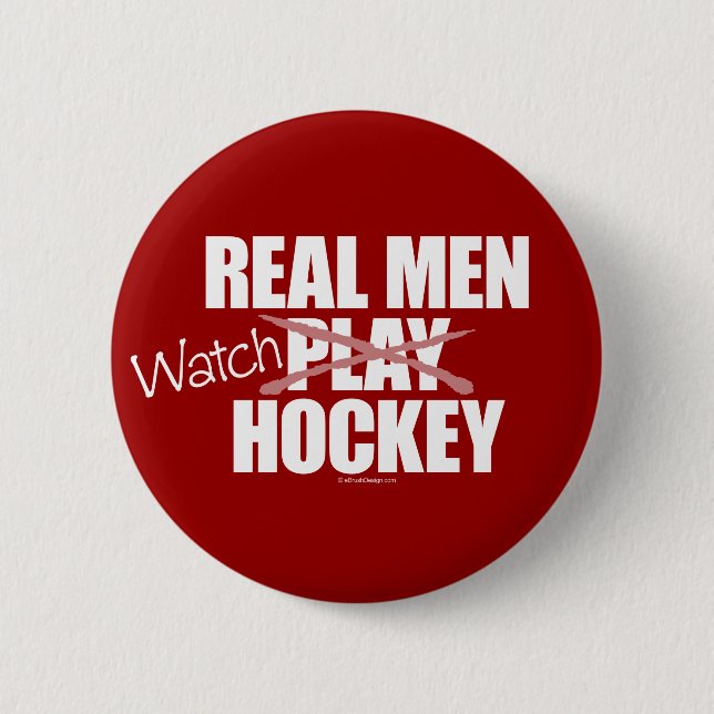 Real Men Watch Hockey Button (Front)
