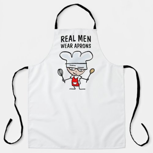 Real Men Wear Aprons funny kitchen cooking gift