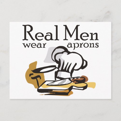 Real Men Wear Aprons Postcard