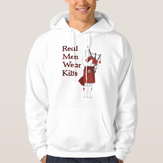 Real Men Wear Kilts Funny Scottish Hoodie (Front)