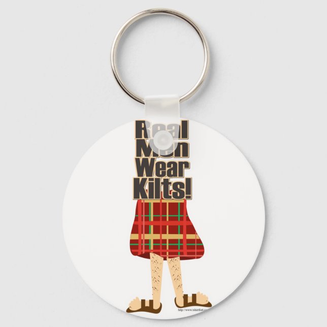 Real Men Wear Kilts Keychain (Front)