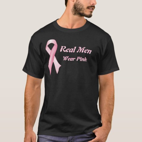 Real Men Wear Pink Breast Cancer Ribbon T_Shirt