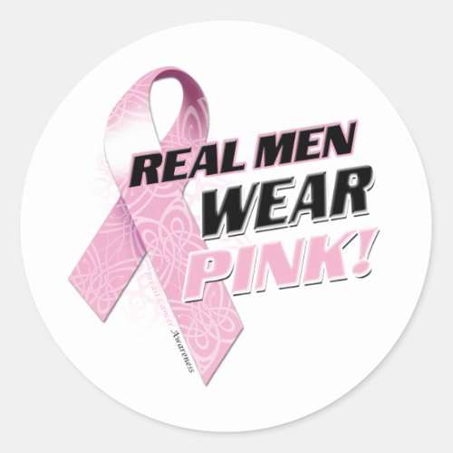 Real Men Wear Pink Classic Round Sticker