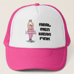 Real Men Wear Pink Funny Fat Guy Ballet Trucker Hat at Zazzle