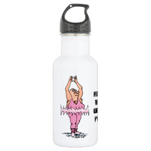 Real Men Wear Pink Funny Fat Guy Ballet Water Bottle