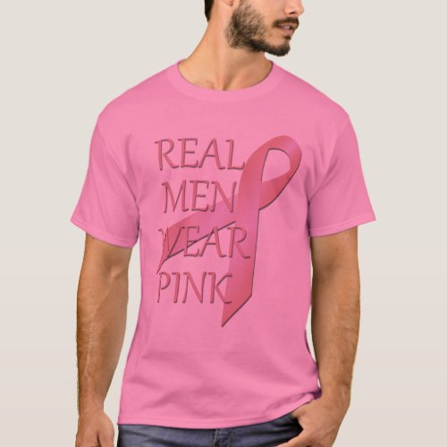 Real Men Wear Pink Mens Basic Pink T_shirt