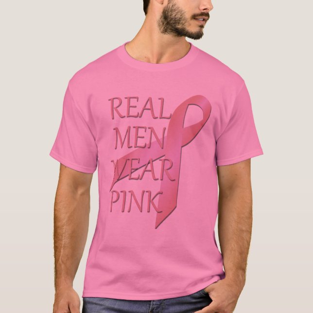 Real Men Wear Pink Mens Basic Pink T-shirt (Front)