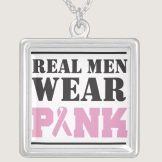 Real Men Wear Pink Silver Plated Necklace