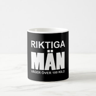 Real men weigh over 100 kg coffee mug