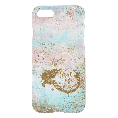 Real Mermaid Life_ Glitter Gold Mermaid iPhone SE87 Case