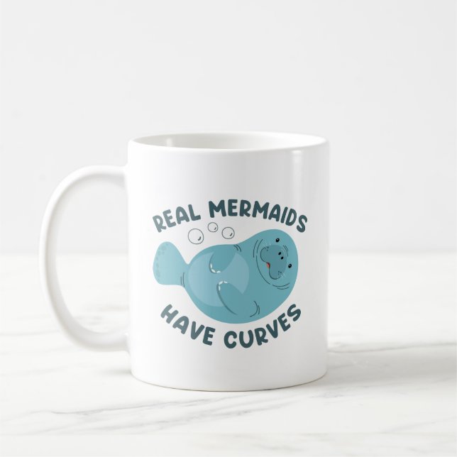 Real Mermaids Have Curves Coffee Mug (Left)