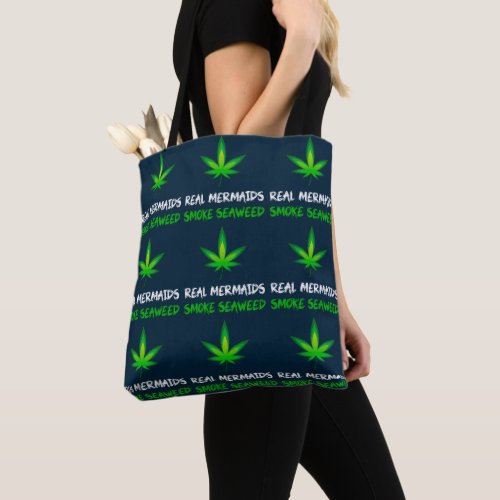 Real Mermaids Smoke Seaweed White Version Tote Bag