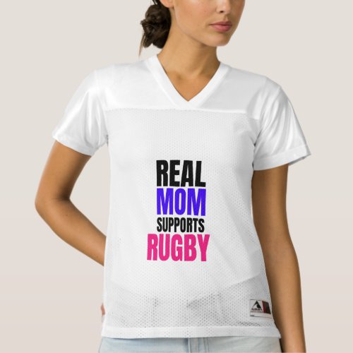 real mom supports rugby womens football jersey