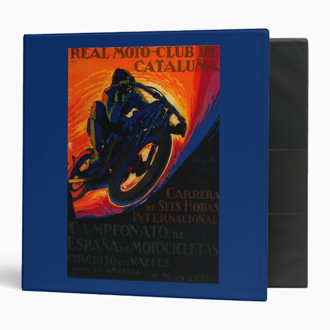 Real Moto Club Vintage PosterEurope 3 Ring Binder (Front/Inside)