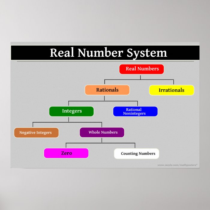 Real Number System Math Poster | Zazzle