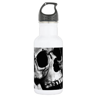 Real Old Greyscale Skull Stainless Steel Water Bottle