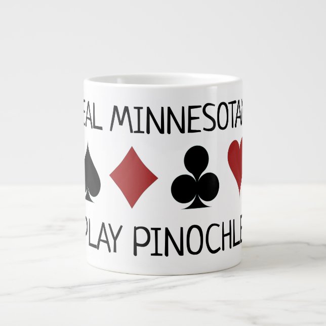 Real "People" Play Pinochle Giant Coffee Mug (Front)