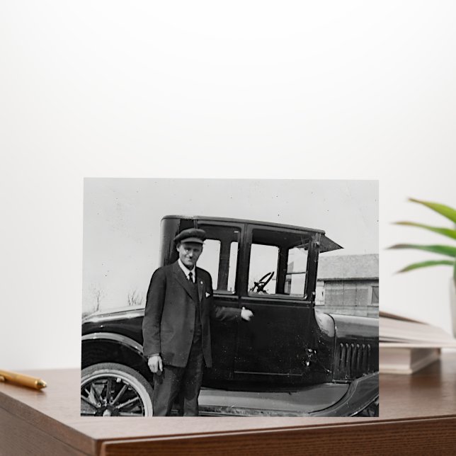 Real Photo Antique Car Foam Board (In Situ (Office))