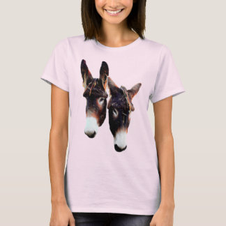 Real photo duo of donkeys - Stylized T-Shirt