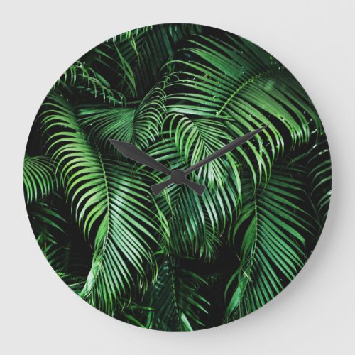 Real Photo Tropical Florals Large Clock