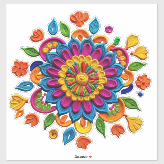 Real pic rangoli sticker (Sheet)