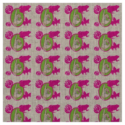 Real Pink and Green Fabric