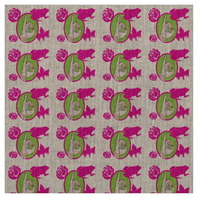 Real Pink and Green Fabric (Swatch)