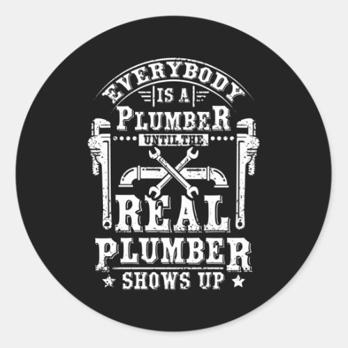 Real Plumber Classic Round Sticker