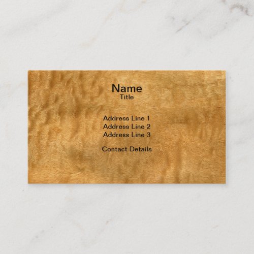Real Pommele Sapele Veneer Woodgrain Business Card Template