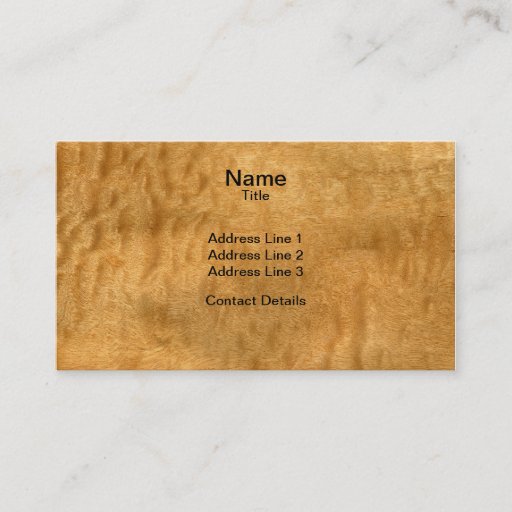 Customizable Real Pommele Sapele Veneer Woodgrain Business Card Template