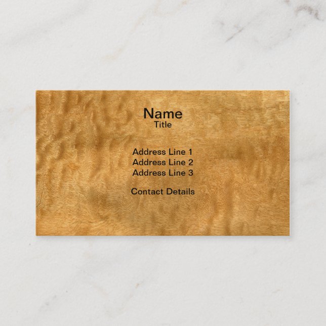 Real Pommele Sapele Veneer Woodgrain Business Card (Front)