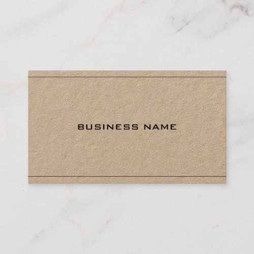 Real Premium Kraft Paper Elegant Company Plain Business Card
