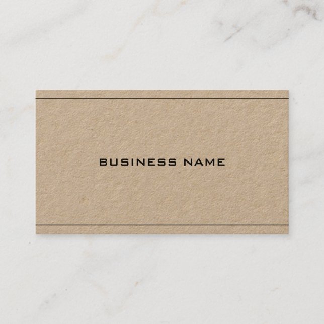 Real Premium Kraft Paper Elegant Company Plain Business Card (Front)