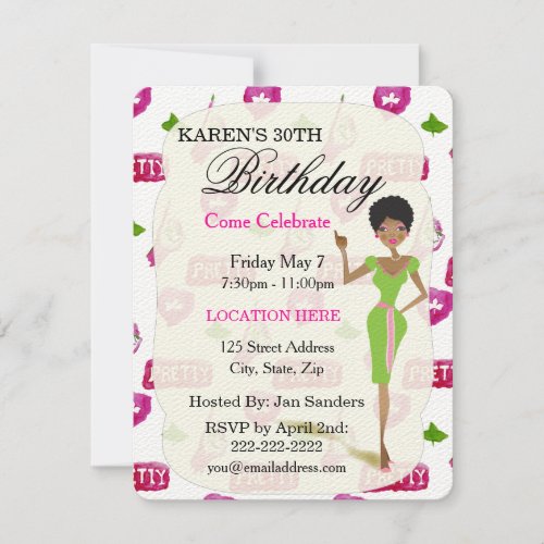 Real Pretty Girls Birthday Party Invitations