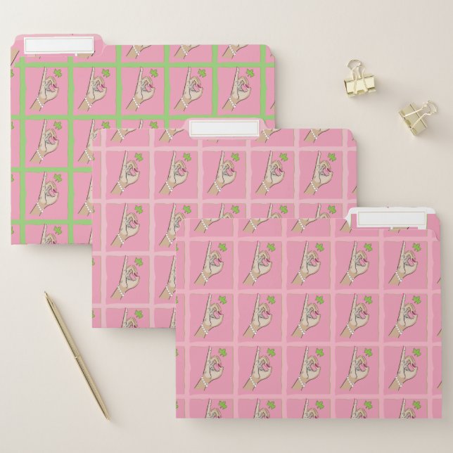 Real Pretty pink and green File Folder (Set)