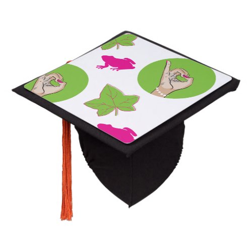 Real Pretty pink and green Graduation Cap Topper