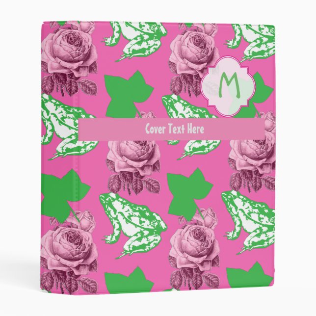 Real Pretty Pink and green Ivy 3 Ring Binder (Front/Spine)