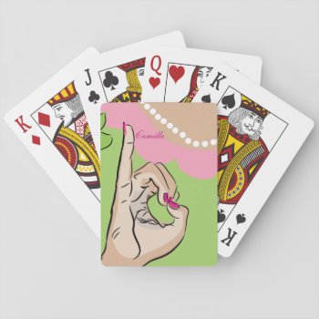 Real Pretty Pink And Green Playing Card by dawnfx at Zazzle
