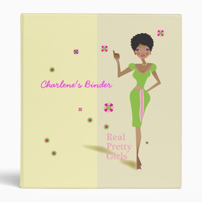 Real Pretty Pink and Green Sorority Life Binder (Front)
