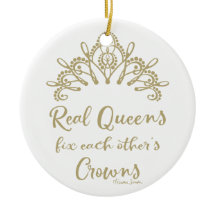 Real Queens Fix Each Other's Crown Ornament