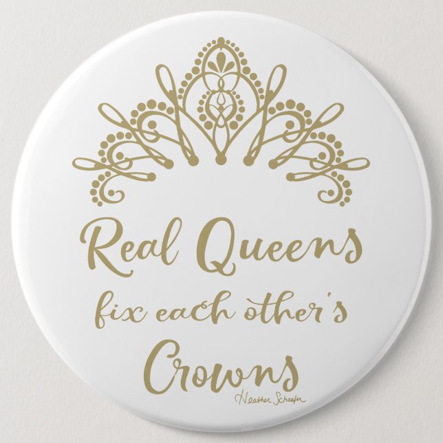 Real Queens Fix Each Other's Crowns Button (Front)